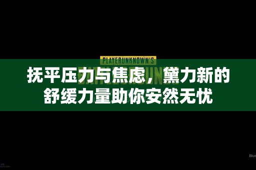 抚平压力与焦虑，黛力新的舒缓力量助你安然无忧