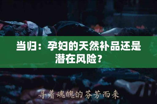 当归：孕妇的天然补品还是潜在风险？