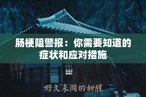 肠梗阻警报:你需要知道的症状和应对措施 肠梗阻警报:你需要知道的症状和应对措施