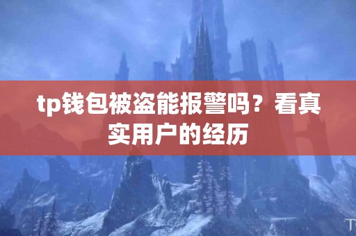tp钱包被盗能报警吗?看真实用户的经历 tp钱包被盗能报警吗?看真实用户的经历
