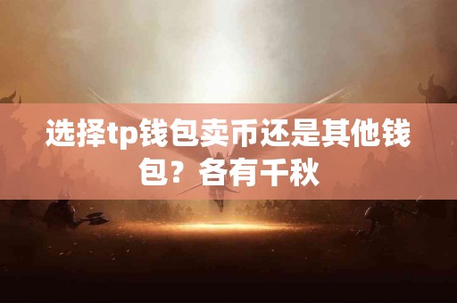选择tp钱包卖币还是其他钱包？各有千秋